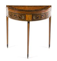 A Continental Marquetry Flip-Top Game Table Height 31 x width 32 x depth 16 inches (closed). — 19TH/20TH CENTURY