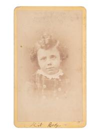 [CODY, KIT CARSON (1870-1876)]. CDV of Kit Carson Cody, son of William F. "Buffalo Bill" Cody. Rochester, NY: F.W. Bacon, n.d.