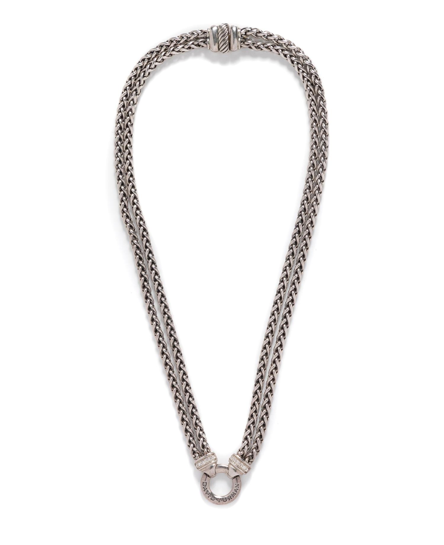 DAVID YURMAN, SILVER AND DIAMOND NECKLACE