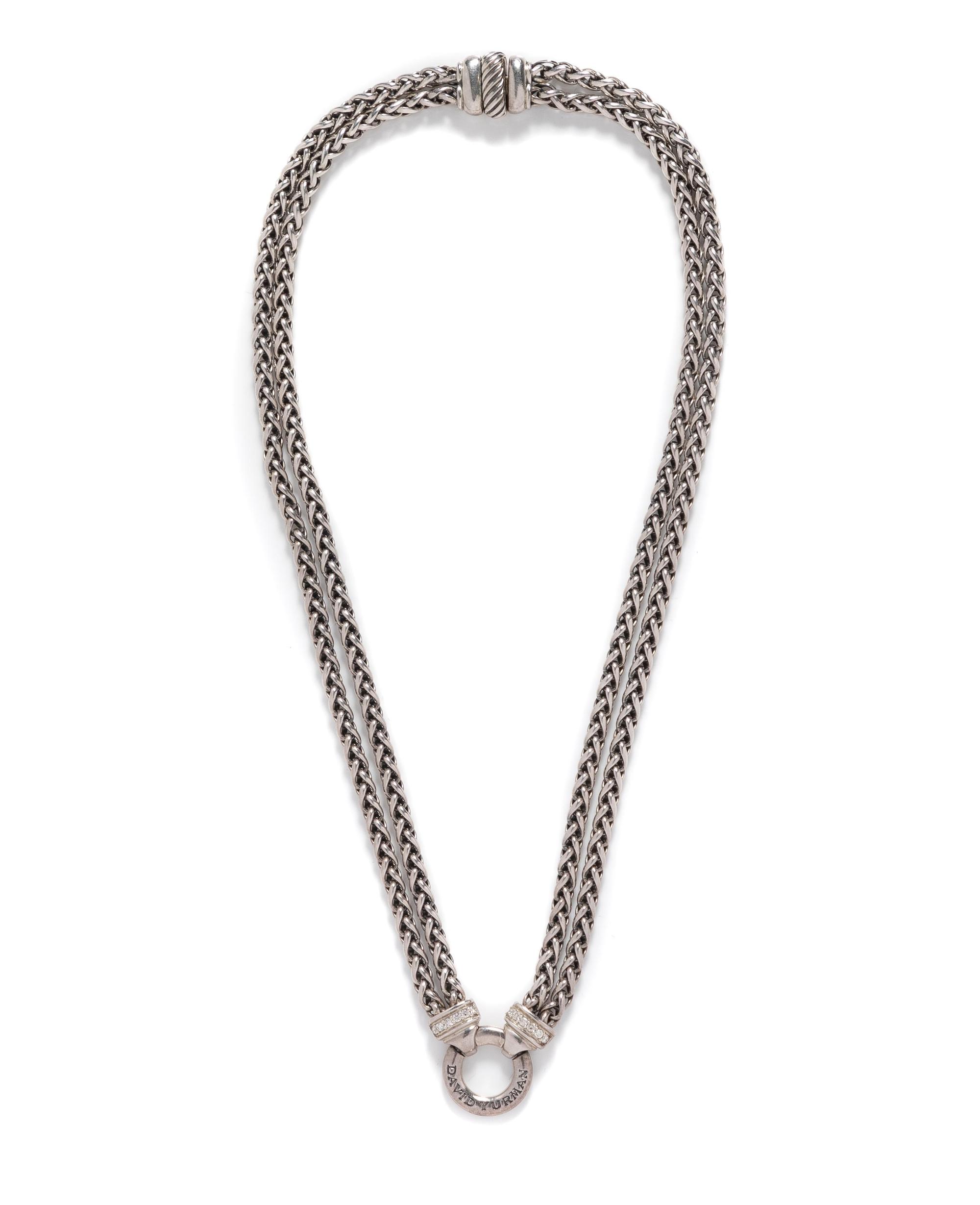 DAVID YURMAN, SILVER AND DIAMOND NECKLACE