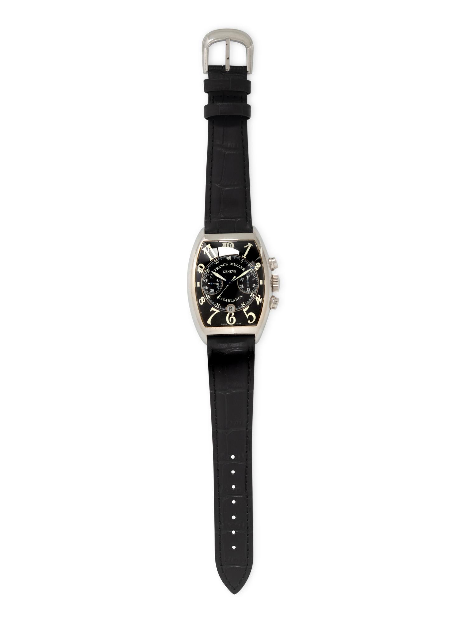 FRANCK MULLER, REF. 8885 C CC DT STAINLESS STEEL 'CASABLANCA' CHRONOGRAPH WATCH, BOX & PAPERS