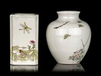 Two Chinese Famille Rose Porcelain Vessels