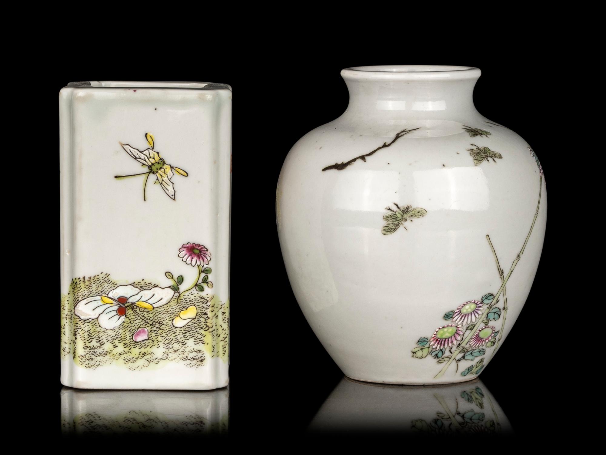 Two Chinese Famille Rose Porcelain Vessels