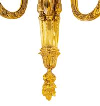 A Pair of Louis XVI Gilt Bronze Three-Light Sconces