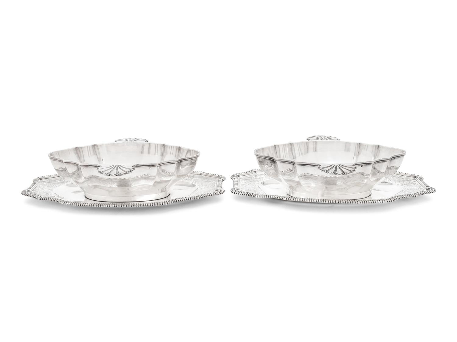 A Pair of French Silver Sauce Boats