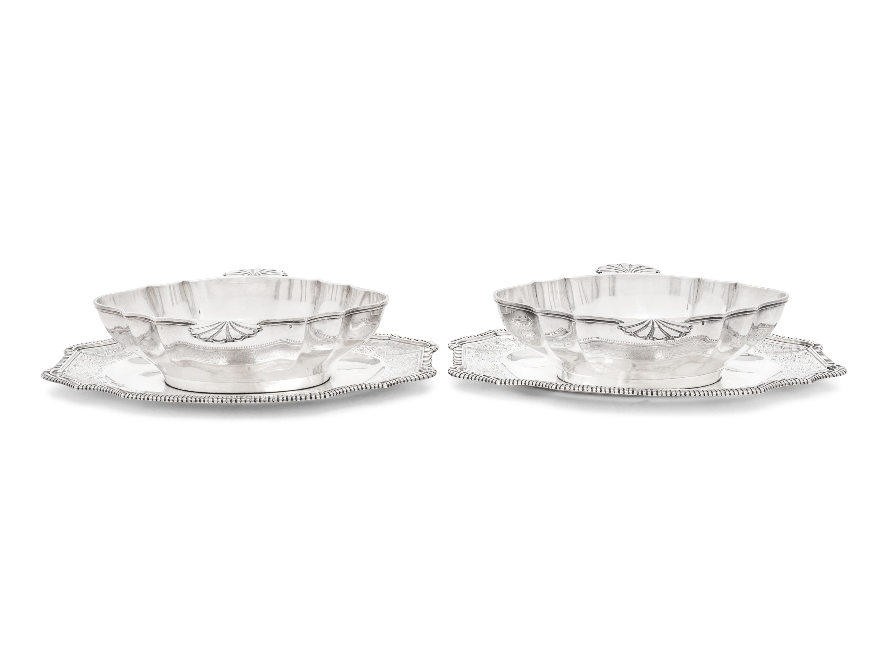 A Pair of French Silver Sauce Boats