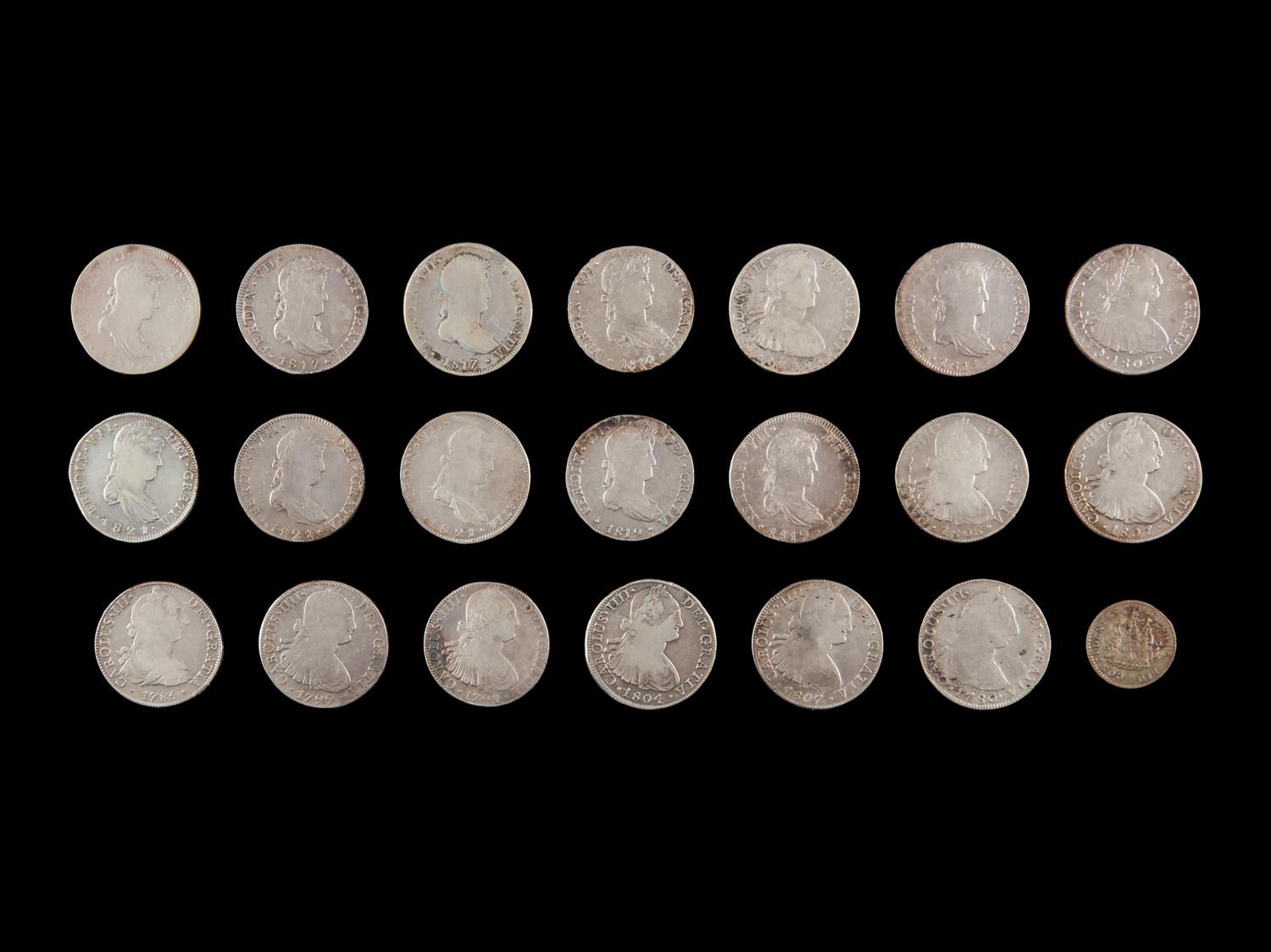 [SPANISH EMPIRE] A Group of Twenty 8-Reales Silver Coins