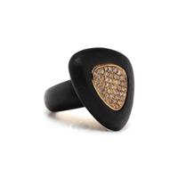 ROBERTO COIN, EBONY WOOD AND DIAMOND 'CAPRI PLUS' RING