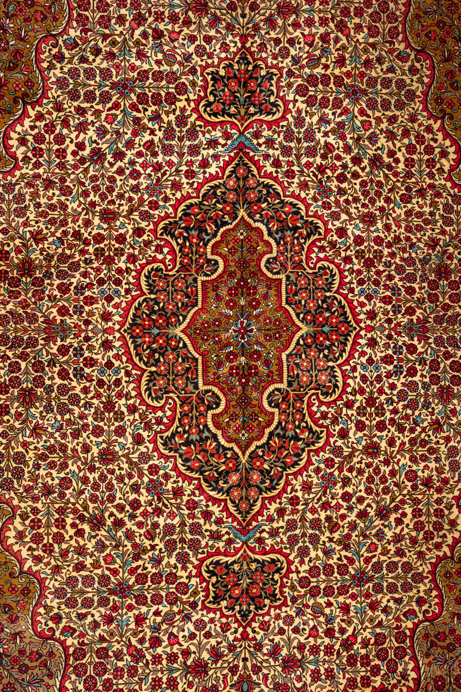 A Qum Cork Wool Rug