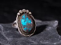 Navajo Silver and Bisbee Turquoise Ring