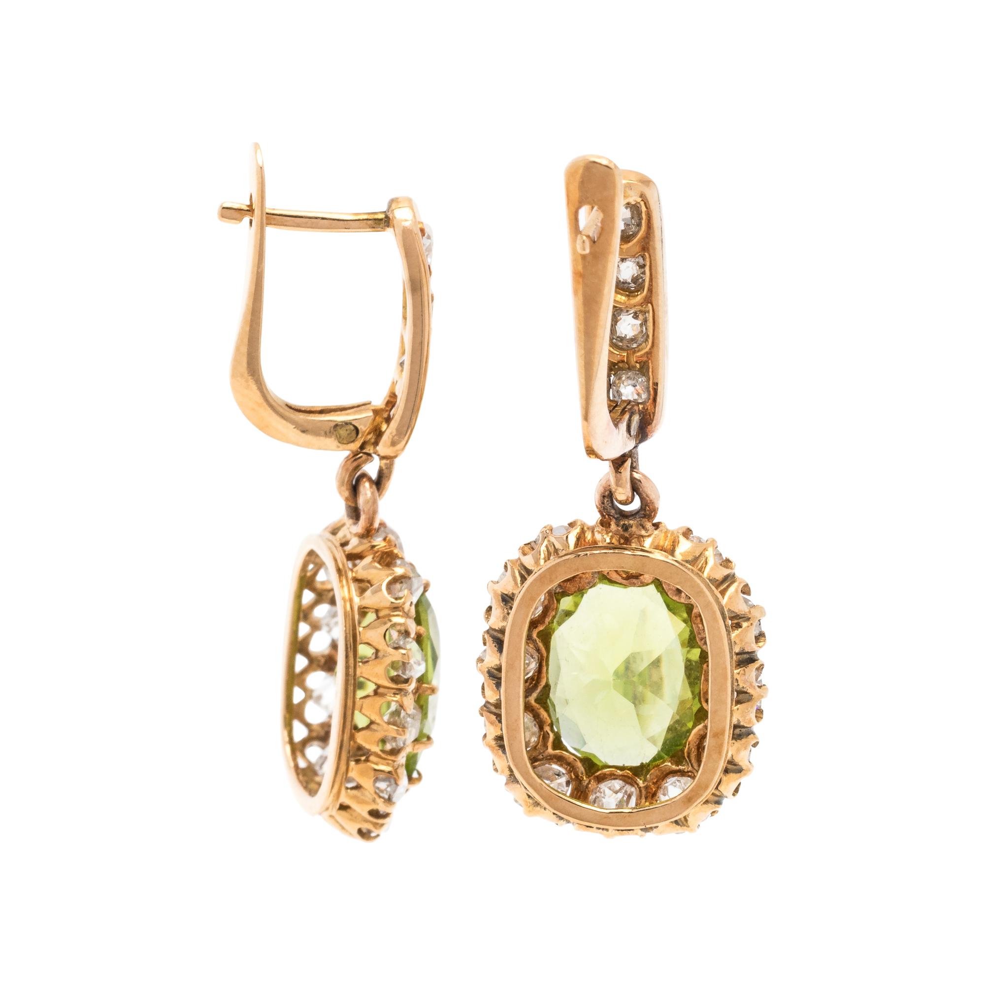 PERIDOT AND DIAMOND EARRINGS
