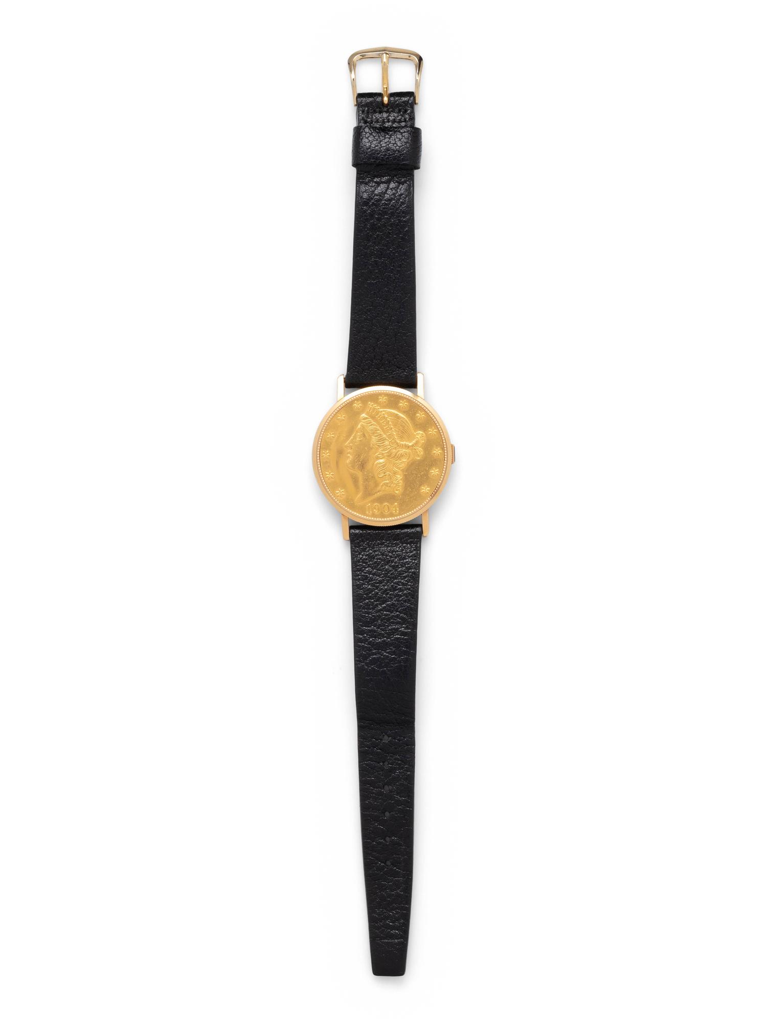 CHOPARD, TIFFANY & CO., 18K YELLOW GOLD COIN SURPRISE WRISTWATCH