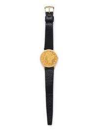 CHOPARD, TIFFANY & CO., 18K YELLOW GOLD COIN SURPRISE WRISTWATCH