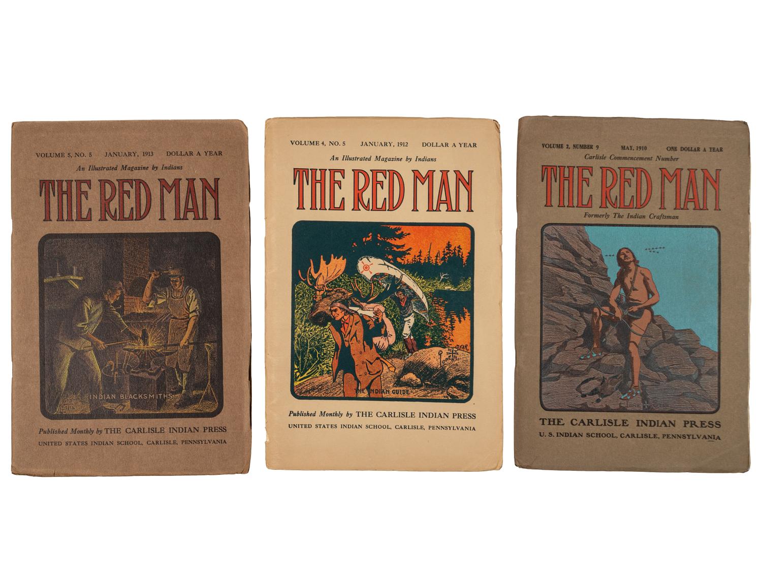 [NATIVE AMERICANS]. The Red Man: An Illustrated Magazine Printed by Indians. 49 issues (incomplete run). Carlisle, PA: Carlisle Indian Press, 1910-1915.