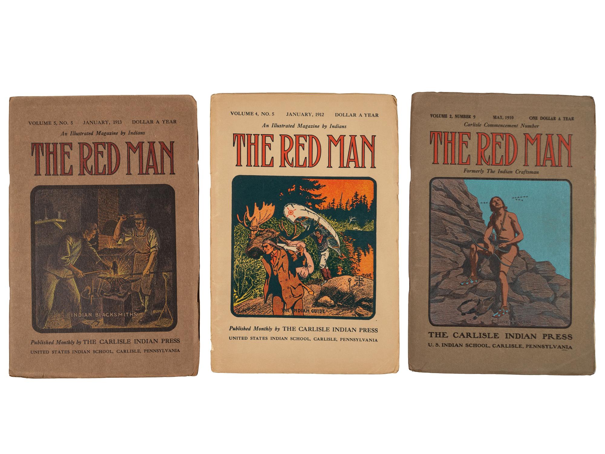 [NATIVE AMERICANS]. The Red Man: An Illustrated Magazine Printed by Indians. 49 issues (incomplete run). Carlisle, PA: Carlisle Indian Press, 1910-1915.