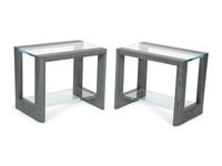 A Pair of Hellman Chang Stained Oak Lucid Side Tables