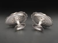 A Pair of American Silver Repousse Tazze