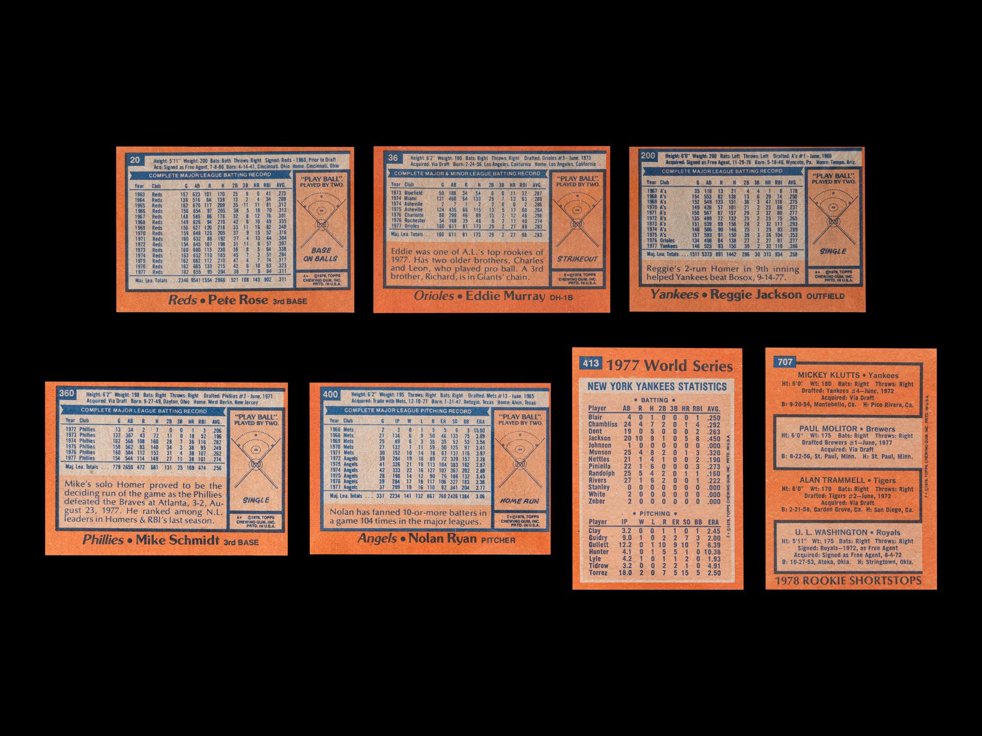 A Complete Set of 1978 Topps Baseball Cards (726/726)
