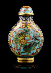 A Cloisonne Enanel Snuff Bottle Height 2 7/8 inches. — LATE 18TH/EARLY 19TH CENTURY