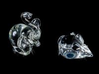 A Group of Two Glass Animal Figures
