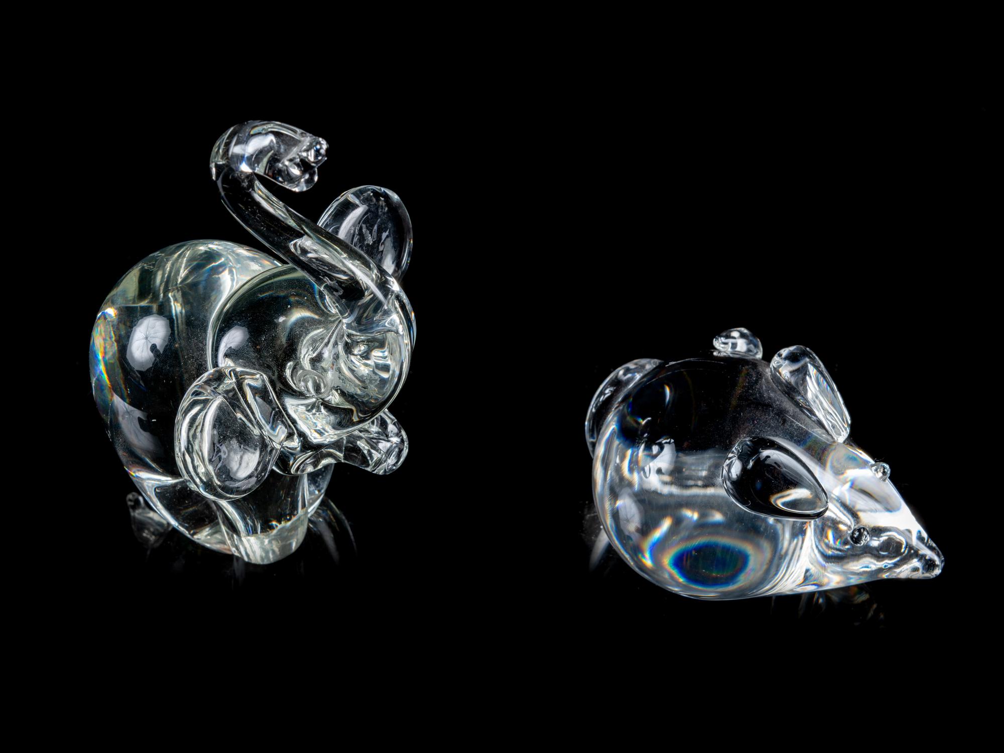 A Group of Two Glass Animal Figures