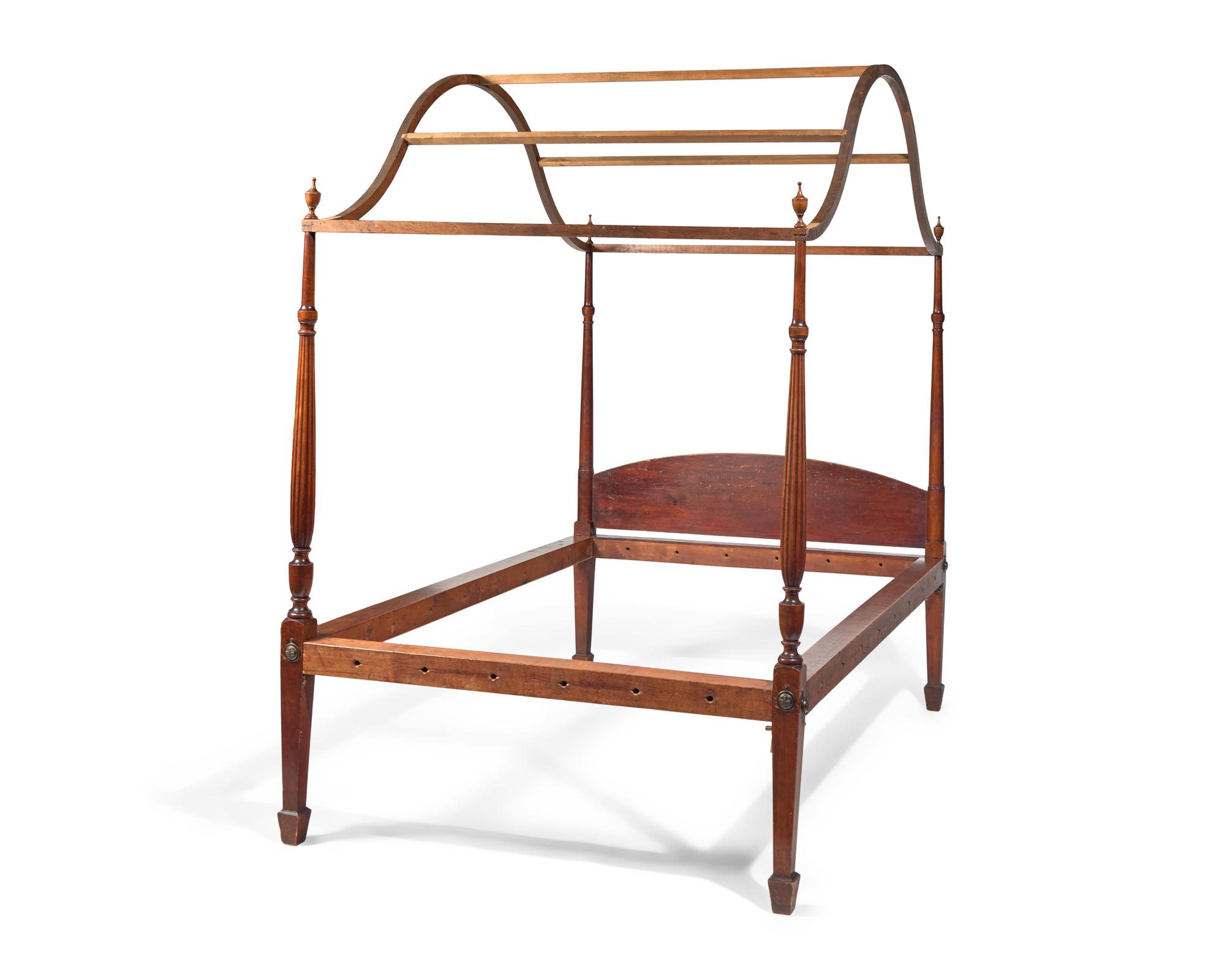 A Federal Birch and White Pine Tester Bed