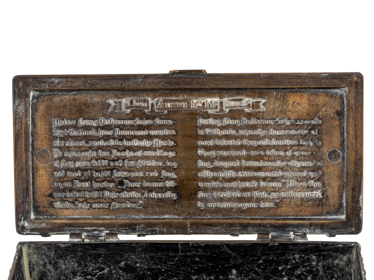 A Danish Cast Bronze Table Casket Commemorating the Battle of Lyndanisse