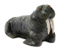 An Inuit Carved Stone Figure of a Walrus