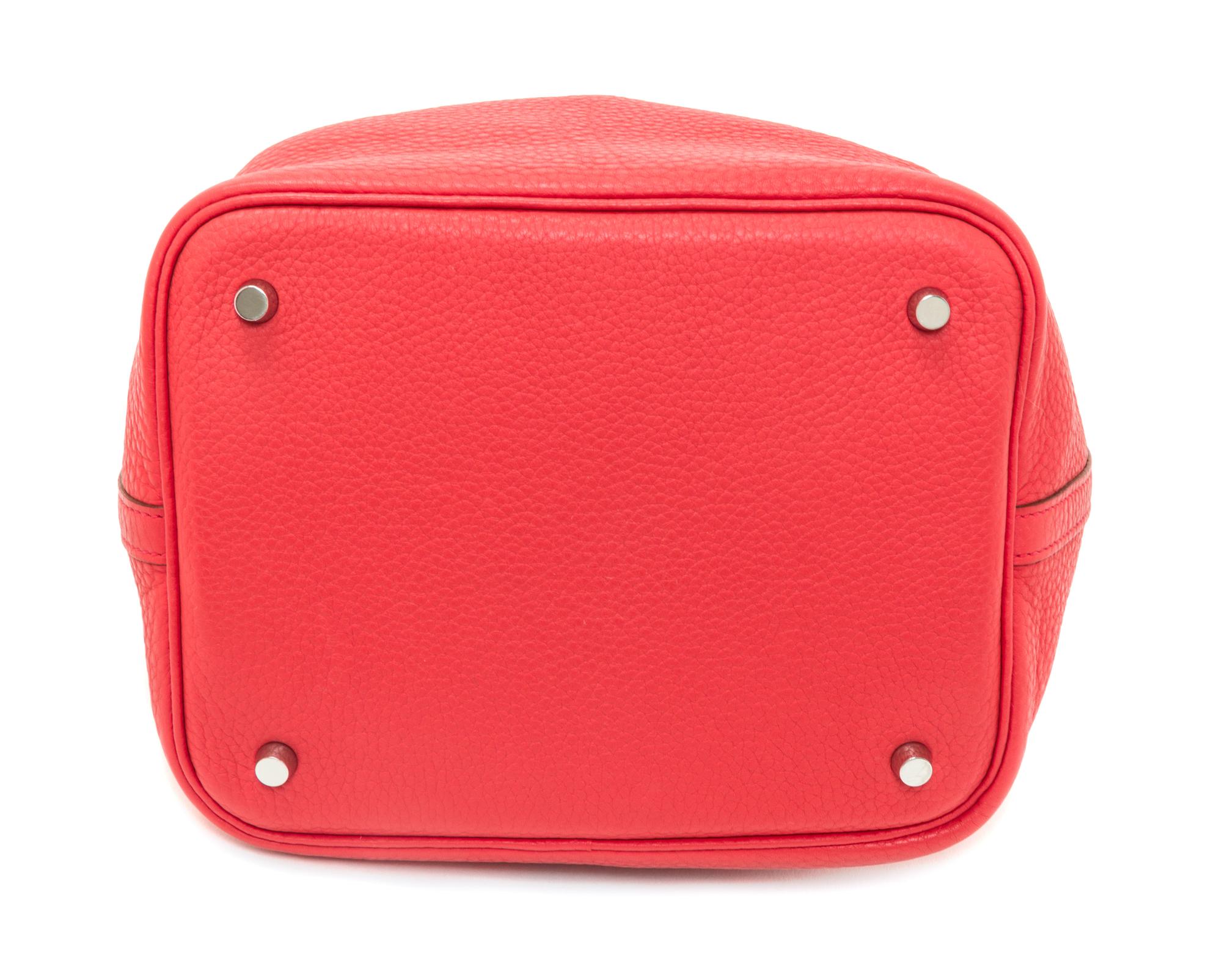 An Hermes Bougainvillea Taurillon Clemence Picotin Lock MM Handbag, 9" x 8.5" x 7".