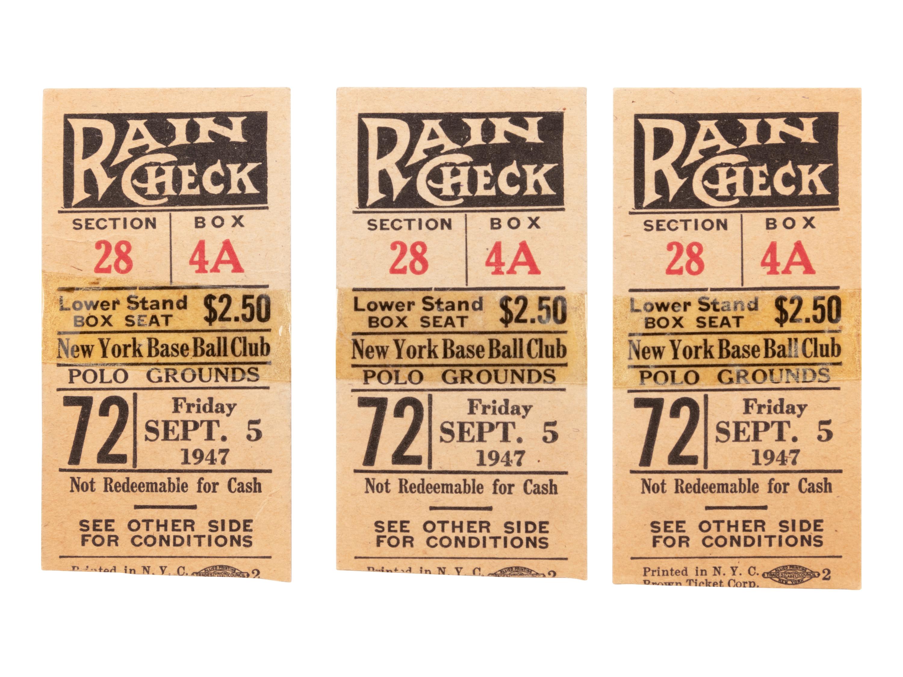 A Group of 18 Jackie Robinson Brooklyn Dodgers Ticket Stubs,