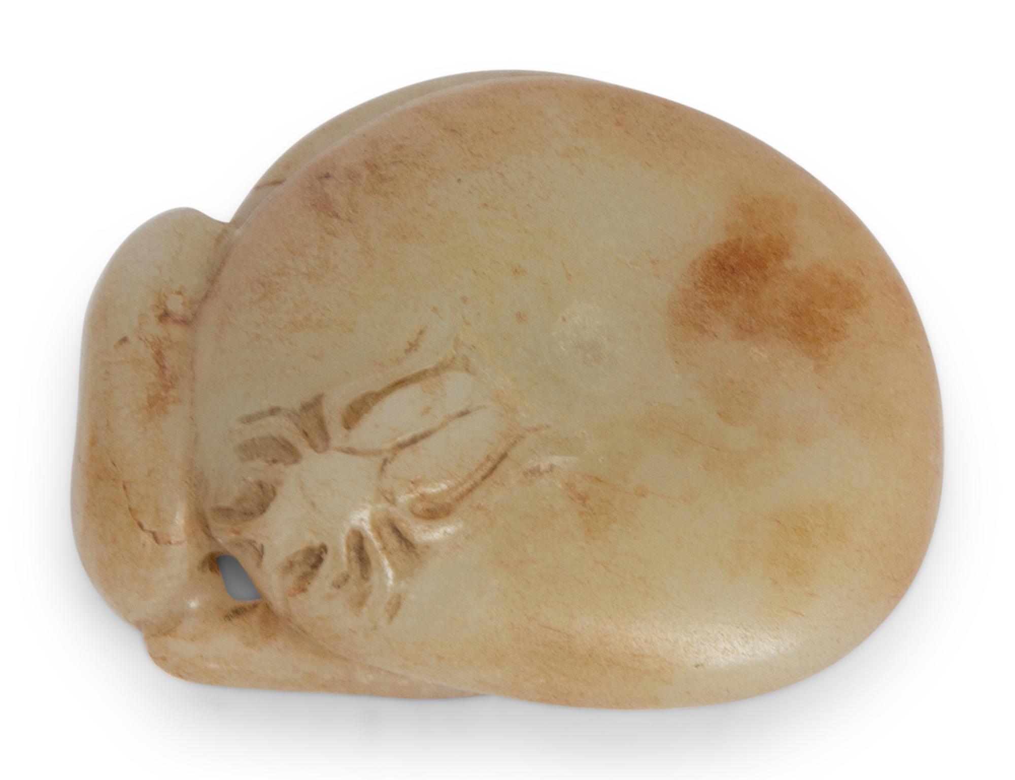 Six Chinese Carved Green Hardstone Ornaments — 20TH CENTURY