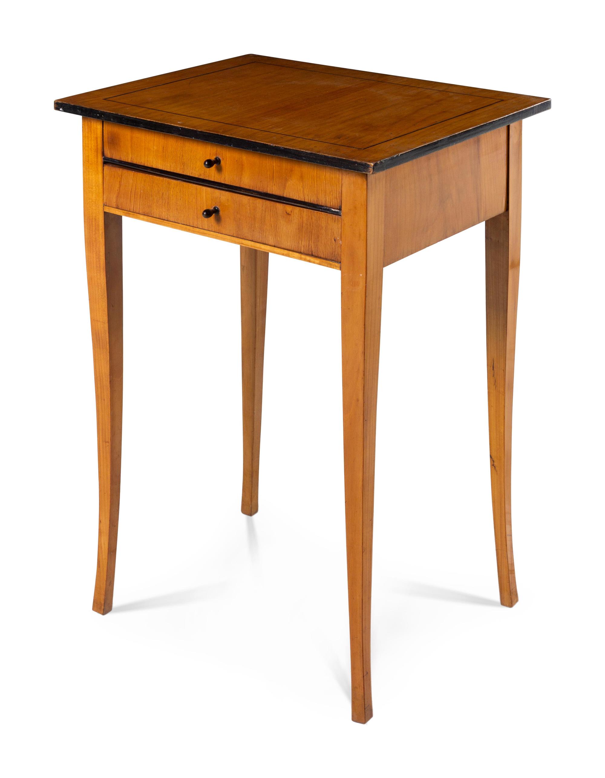 A Biedermeier Parcel Ebonized Side Table
