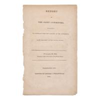 [Jefferson, Thomas] The Formation of the Library of Congress: Scarce Official Senate Report Pertaining to the Sale of Former President Thomas Jefferson's Library to the United States Congress