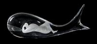 A Kosta Glass Jonah and the Whale Sculpture Length 15 3/4 inches. — 20TH CENTURY