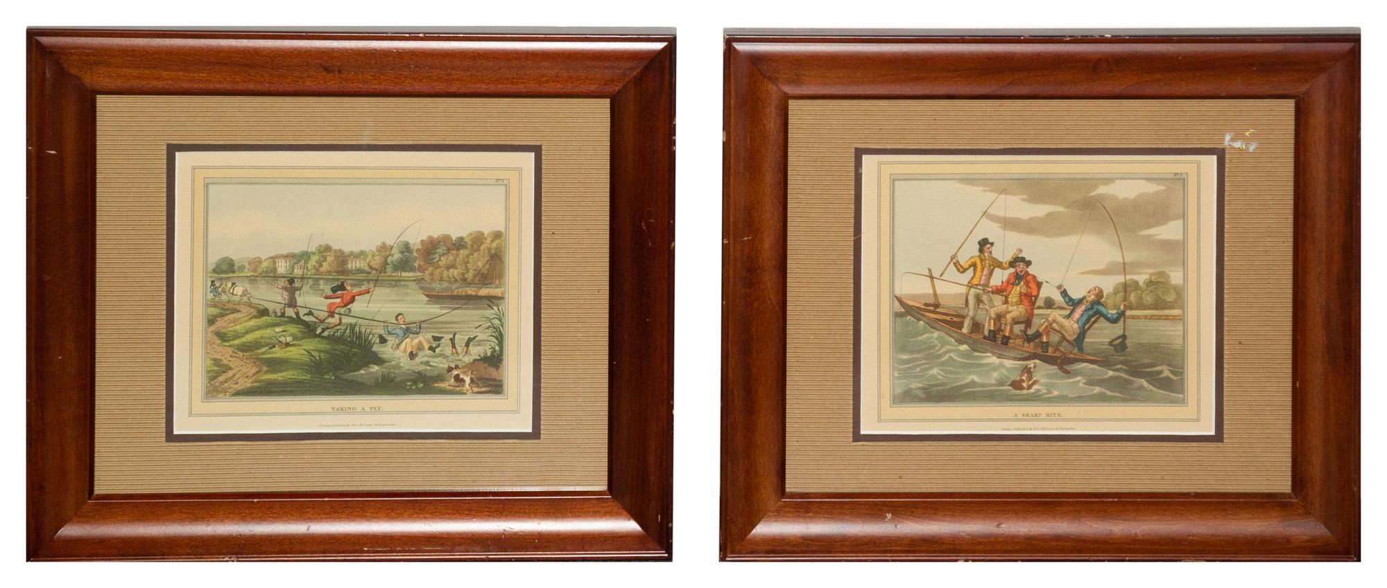 McLEAN, THOMAS, publisher -- After Sir Henry Alken. Taking Fly (Plate 1) -- A Sharp Bite (Plate 2). London, n.d. Matted and framed.