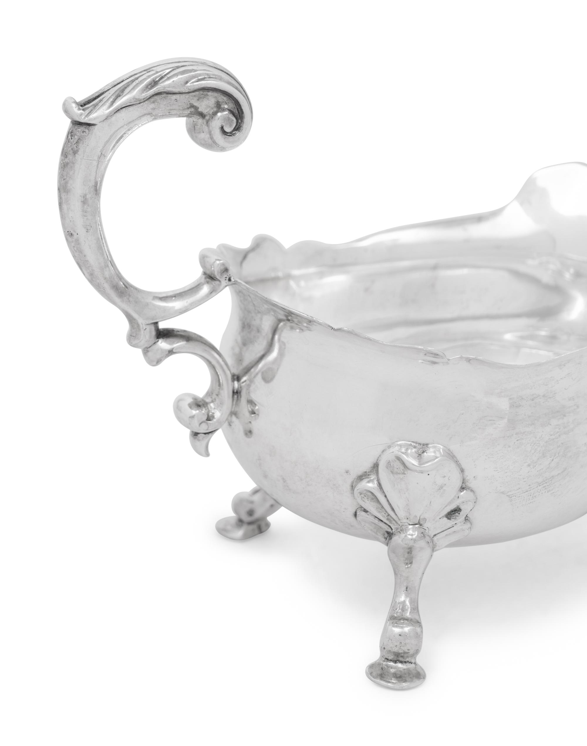 A Matched Pair of George II Silver Sauce Boats