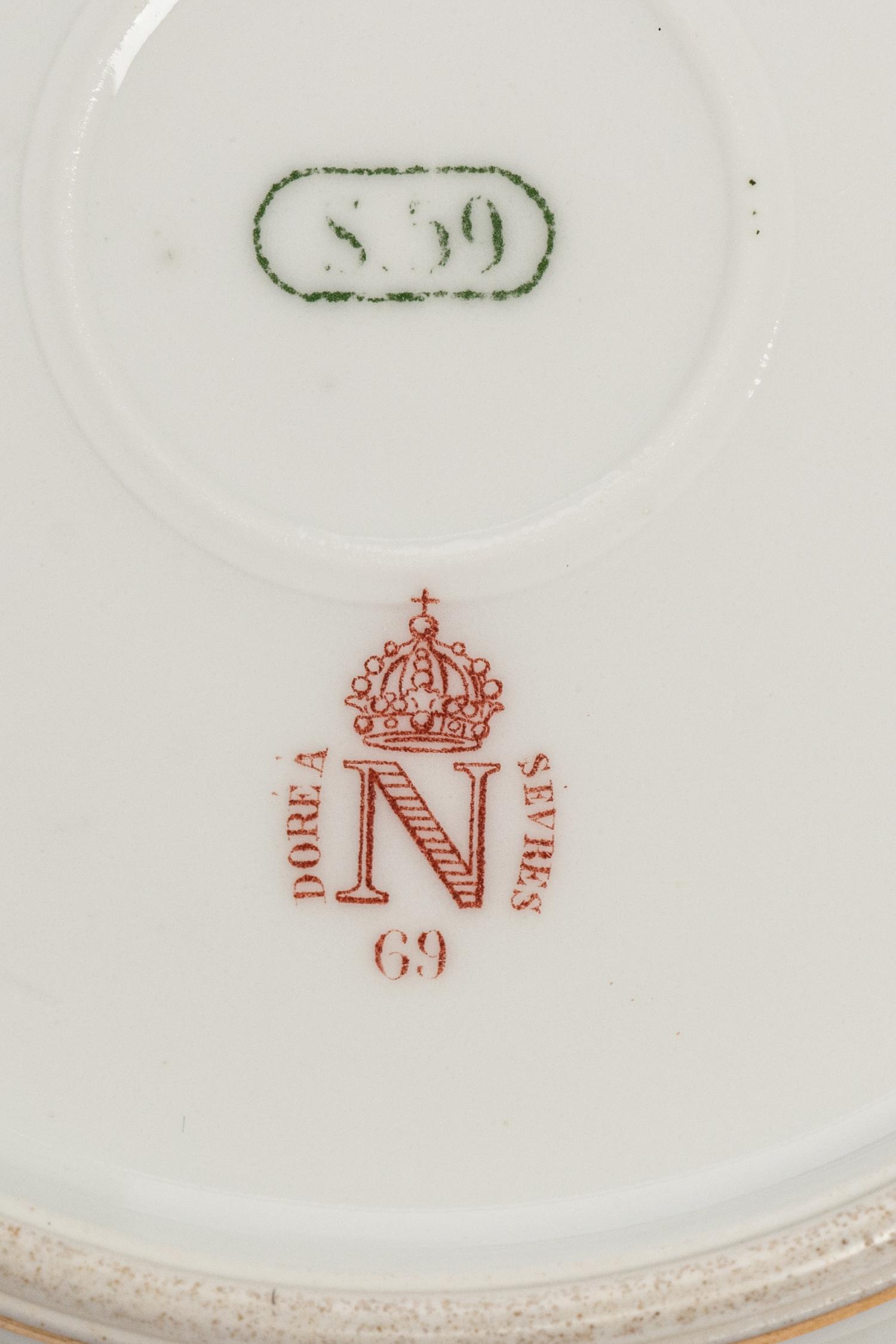 A Set of Six French Porcelain Botanical Dessert Plates and Six French Porcelain Bread Plates