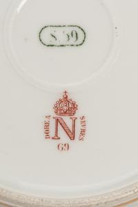 A Set of Six French Porcelain Botanical Dessert Plates and Six French Porcelain Bread Plates
