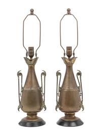 Two Pairs of French Bronze Lamps