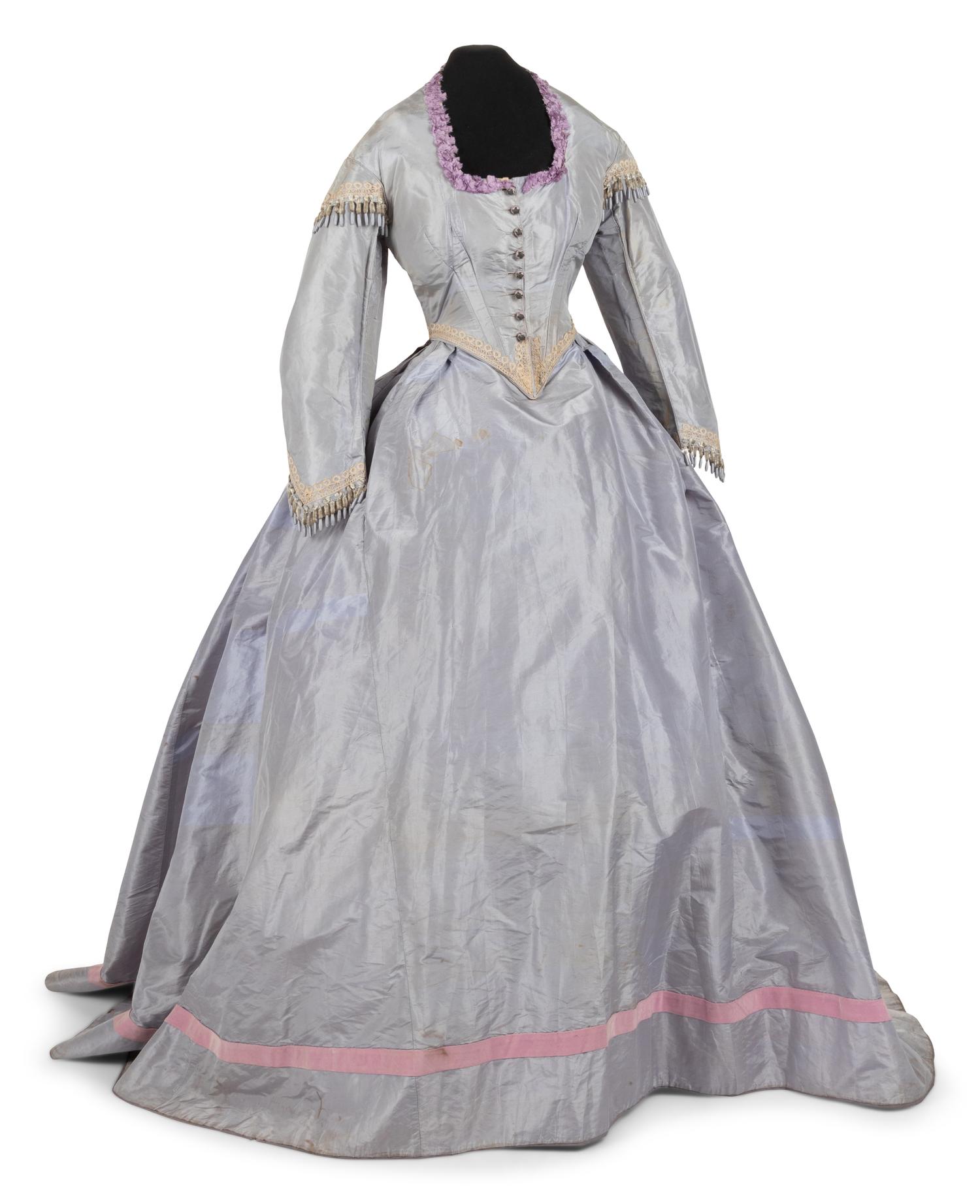 Silk Taffeta Three Piece Dress, 1870s