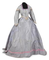 Silk Taffeta Three Piece Dress, 1870s