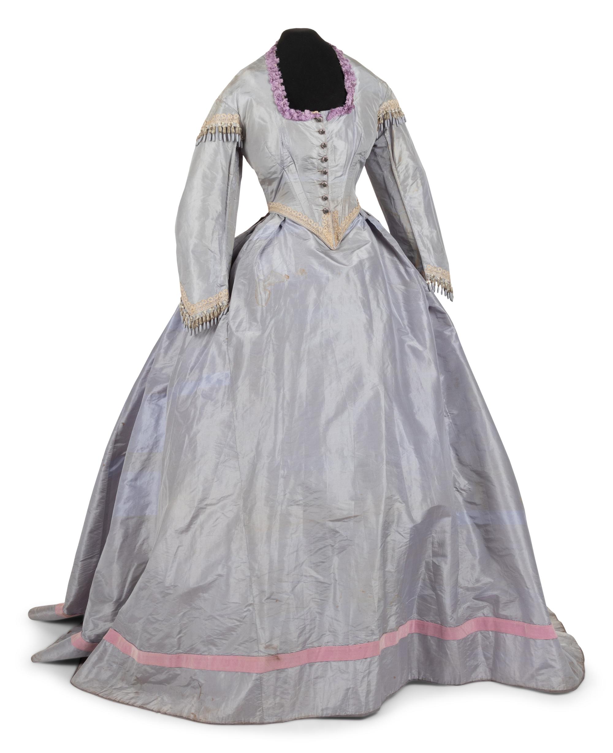 Silk Taffeta Three Piece Dress, 1870s