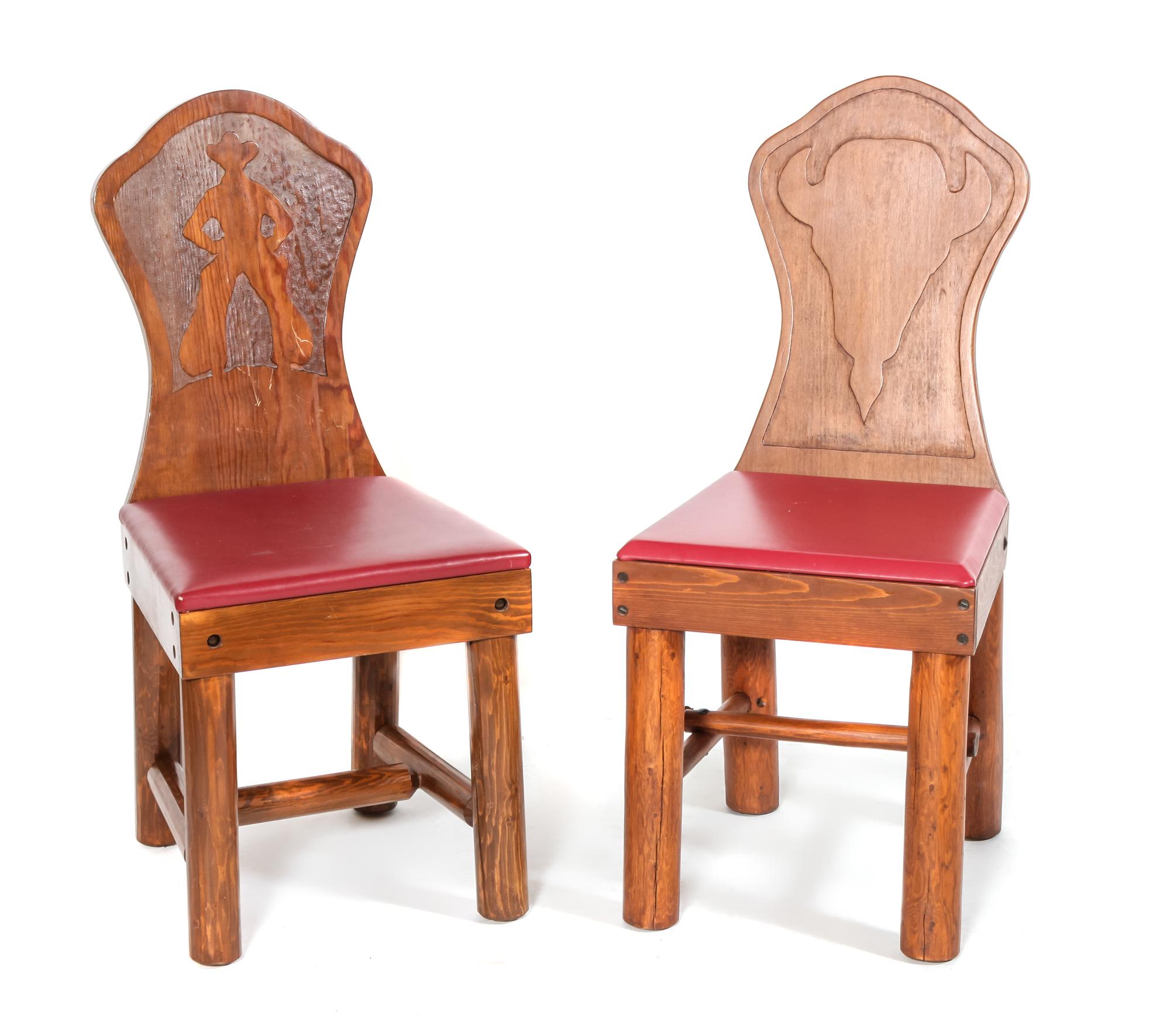 Two New West Furniture Keyhole Chairs Height 36 x depth 17 x width 16 inches