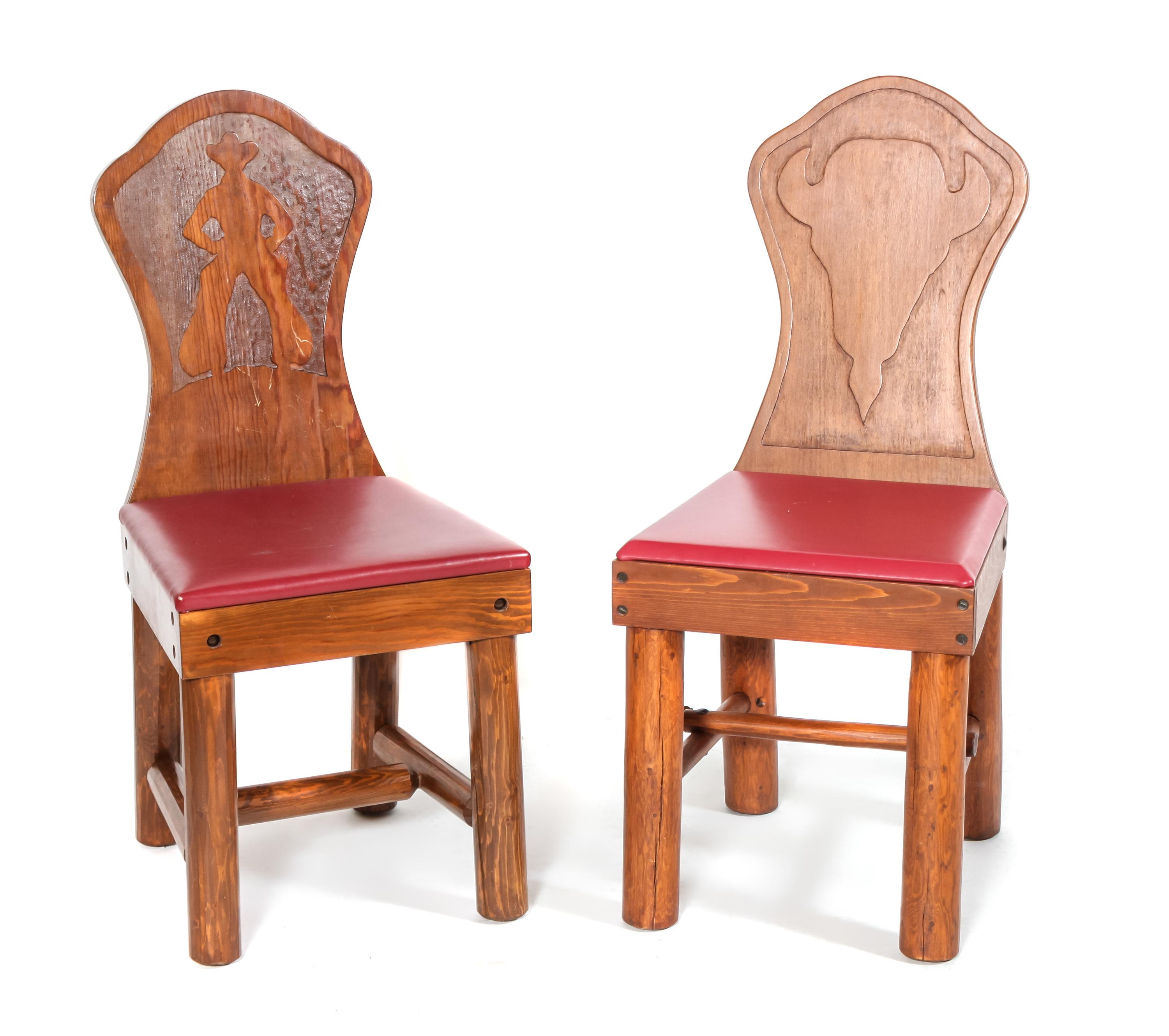 Two New West Furniture Keyhole Chairs Height 36 x depth 17 x width 16 inches