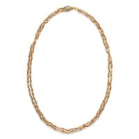 VICTORIAN, YELLOW GOLD FANCY LINK NECKLACE