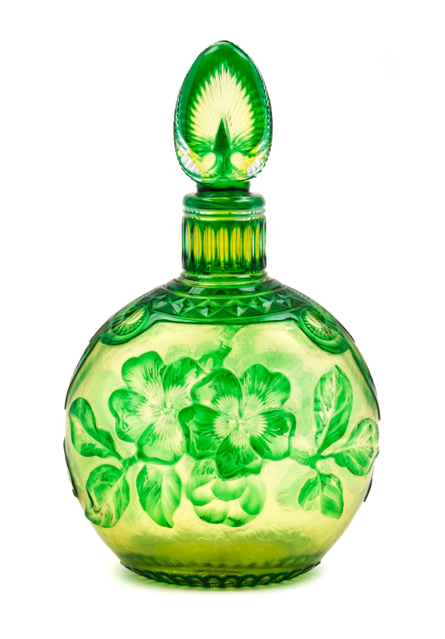 A French Cameo Glass Stoppered Perfume Bottle Height 7 1/2 inches. — 19TH/20TH CENTURY