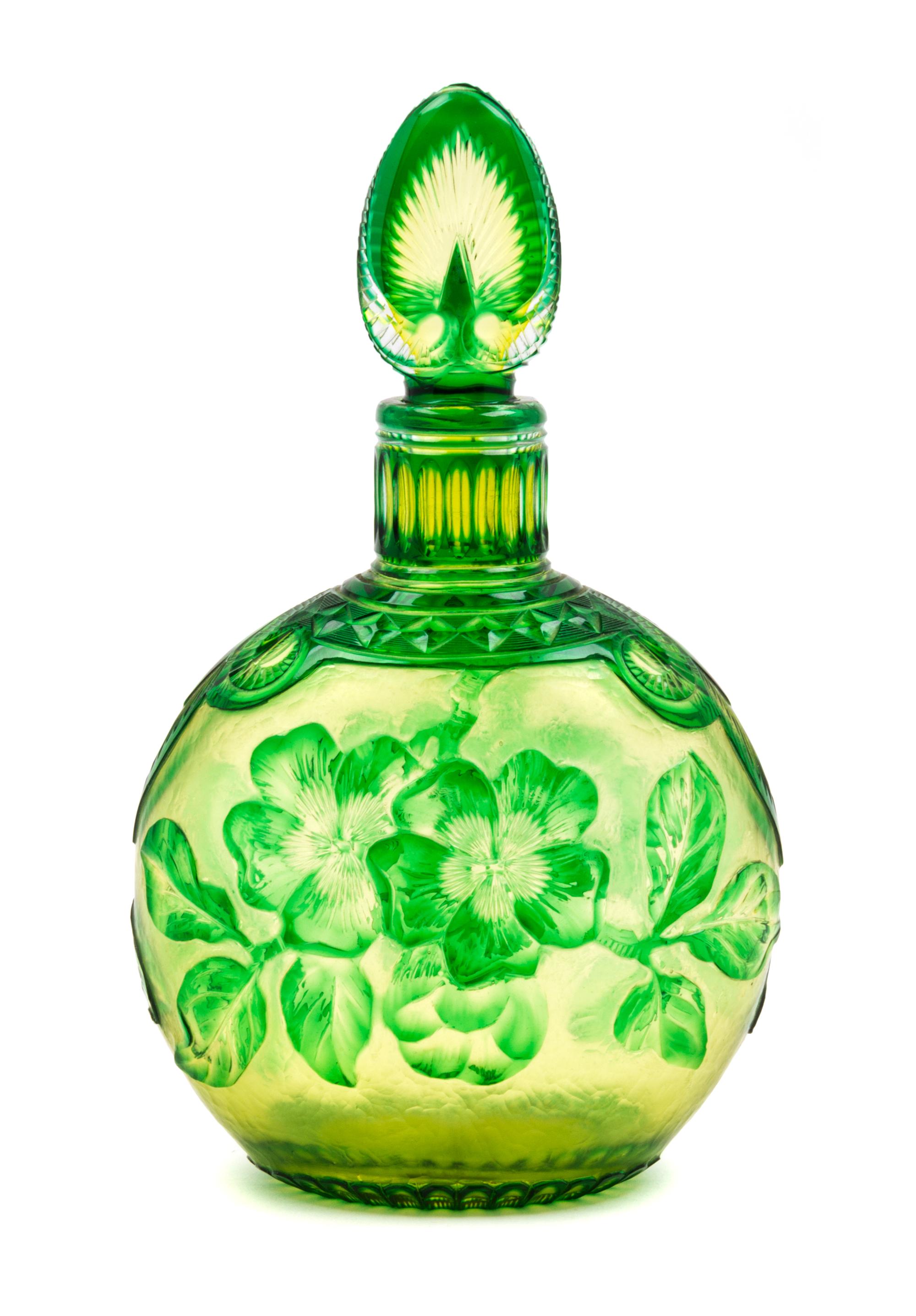 A French Cameo Glass Stoppered Perfume Bottle Height 7 1/2 inches. — 19TH/20TH CENTURY