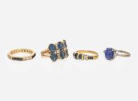 A Collection of Ladies Sapphire Rings