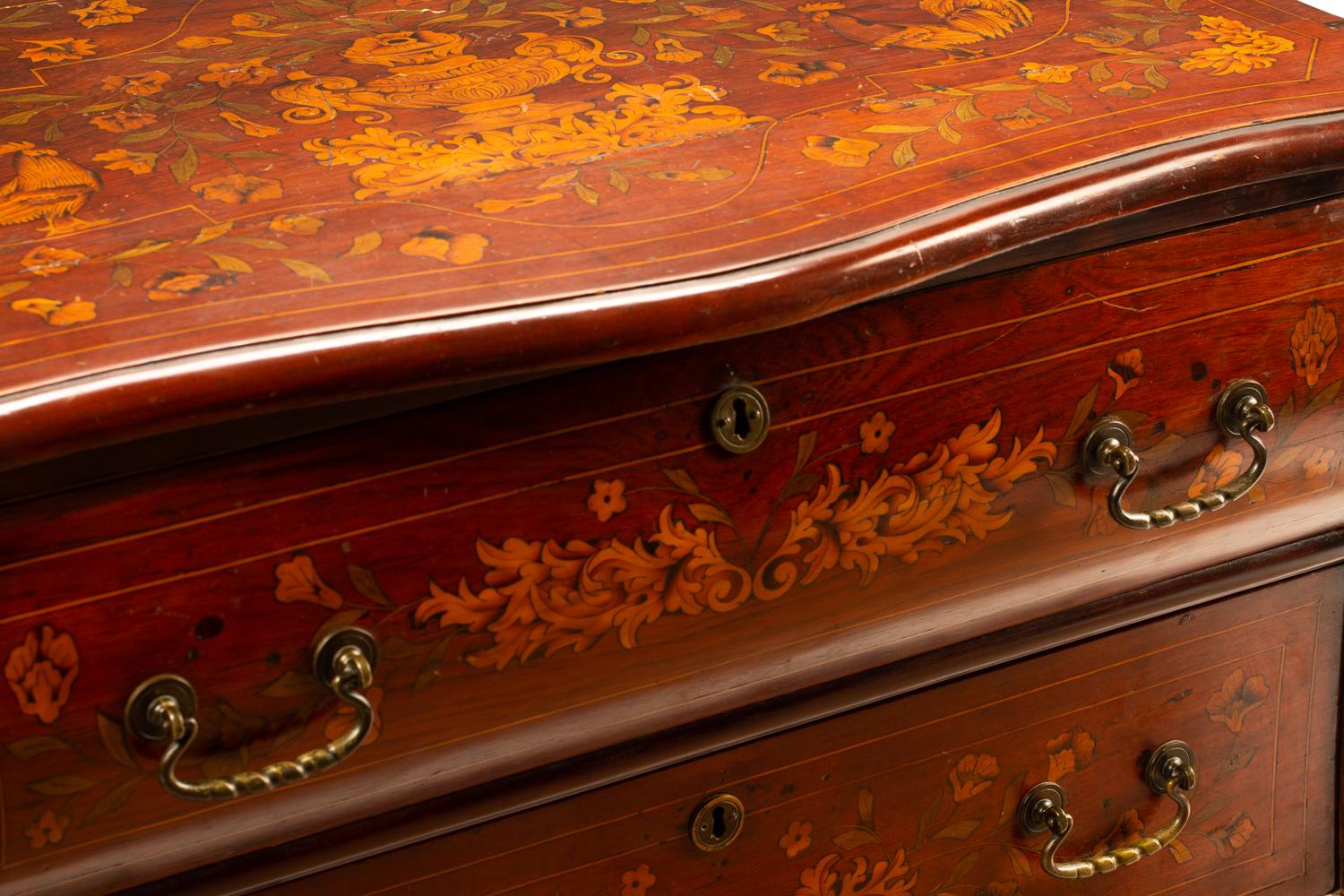 A Dutch Marquetry Inlaid Chest of Drawers — 19TH CENTURY
