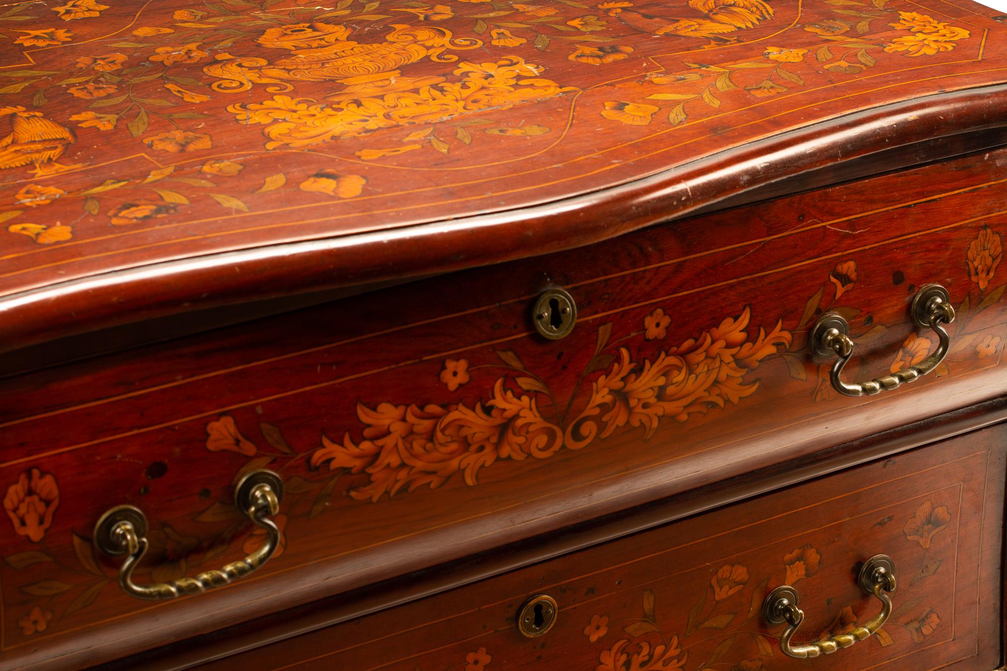 A Dutch Marquetry Inlaid Chest of Drawers — 19TH CENTURY
